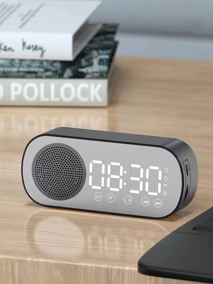 Digital Alarm Clock Wireless Bluetooth Speaker Support TF FM Radio Sound Box Bass Subwoofer Boombox Desktop Music Player