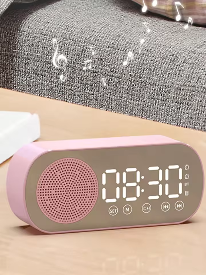 Digital Alarm Clock Wireless Bluetooth Speaker Support TF FM Radio Sound Box Bass Subwoofer Boombox Desktop Music Player