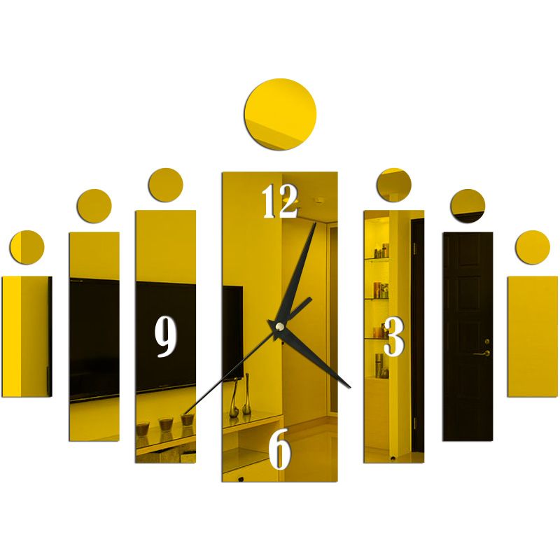 Mirror Acrylic Wall Clock 3D Creative Stereo Living Room Bedroom Home Sticker Personality Design Decoration Pointer Watch Living Room Hanging Mute Digital Mirror Home Office Fashion Sticker Clocks