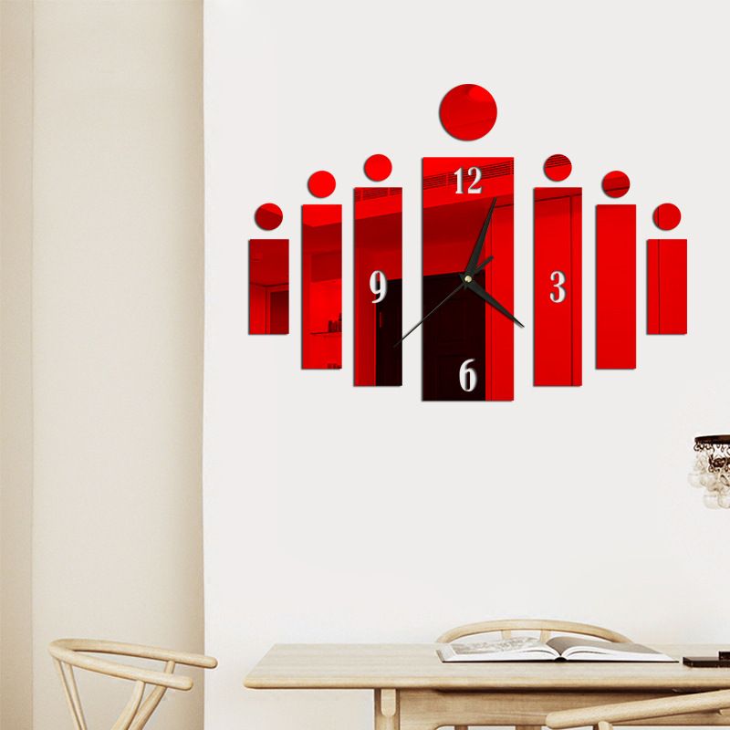 Mirror Acrylic Wall Clock 3D Creative Stereo Living Room Bedroom Home Sticker Personality Design Decoration Pointer Watch Living Room Hanging Mute Digital Mirror Home Office Fashion Sticker Clocks