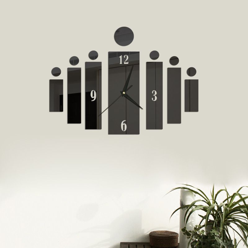 Mirror Acrylic Wall Clock 3D Creative Stereo Living Room Bedroom Home Sticker Personality Design Decoration Pointer Watch Living Room Hanging Mute Digital Mirror Home Office Fashion Sticker Clocks