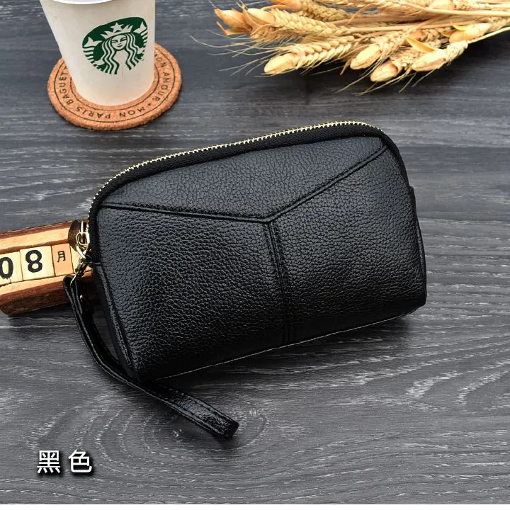 Fashion Women Long Clutch bags Female Zipper Wristlet Wallet Mobile phone bag billfold ,Genuine Leather Women Wallets Brand Design High Quality phone Card Holder Long Lady Purse Clutch
