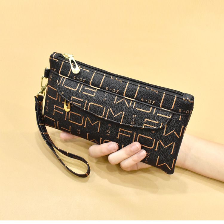 Women Long Casual Wallet Letter Litchi Grain PU Leather Lady Zipper Phone Pocket Credit Card Holder Female Purse Coin Money Bag