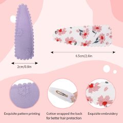 20 pcs set New Cross-Border Style Fabric Waterdrop Clip Children's Bangs Clip Plaid Cute Baby Hair Accessories Hairpin Wave Dots BB Clip