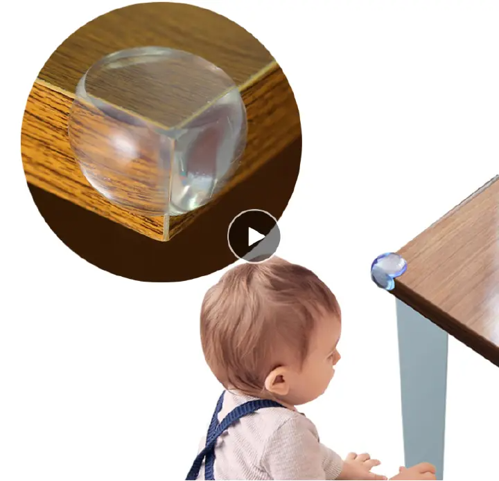 Childproofing Table Corner Guards,4Pcs Round Silicone Protective Sleeve Edge Clear Table Desk Corner Guard Cushion Baby Safety Bumper Protector