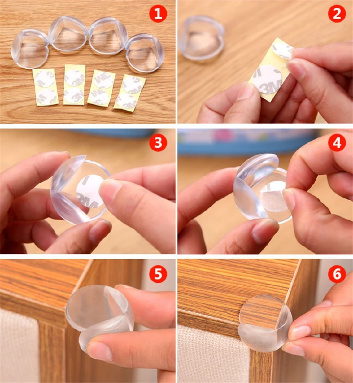 Childproofing Table Corner Guards,4Pcs Round Silicone Protective Sleeve Edge Clear Table Desk Corner Guard Cushion Baby Safety Bumper Protector