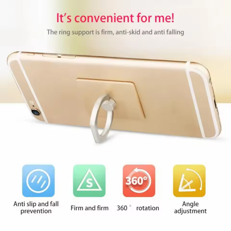 3 pcs Cell Phone Ring Holder,Phone Finger Ring Holder for Phone Metal Grip 360° Rotation Desktop Mobile Smart Phone Stand Mount Bracket,Compatible iPhones