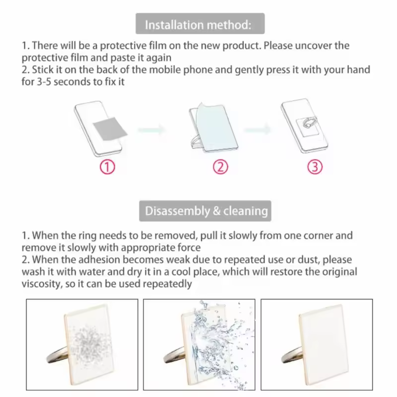 3 pcs Cell Phone Ring Holder,Phone Finger Ring Holder for Phone Metal Grip 360° Rotation Desktop Mobile Smart Phone Stand Mount Bracket,Compatible iPhones