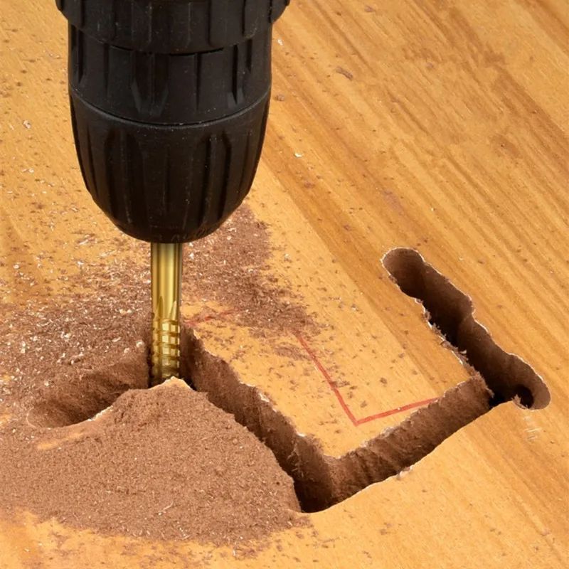6PCS  high speed steel plated with titanium, beaver saw drill. Wood, drywall, plastic, even metal. Grab any shape your ha