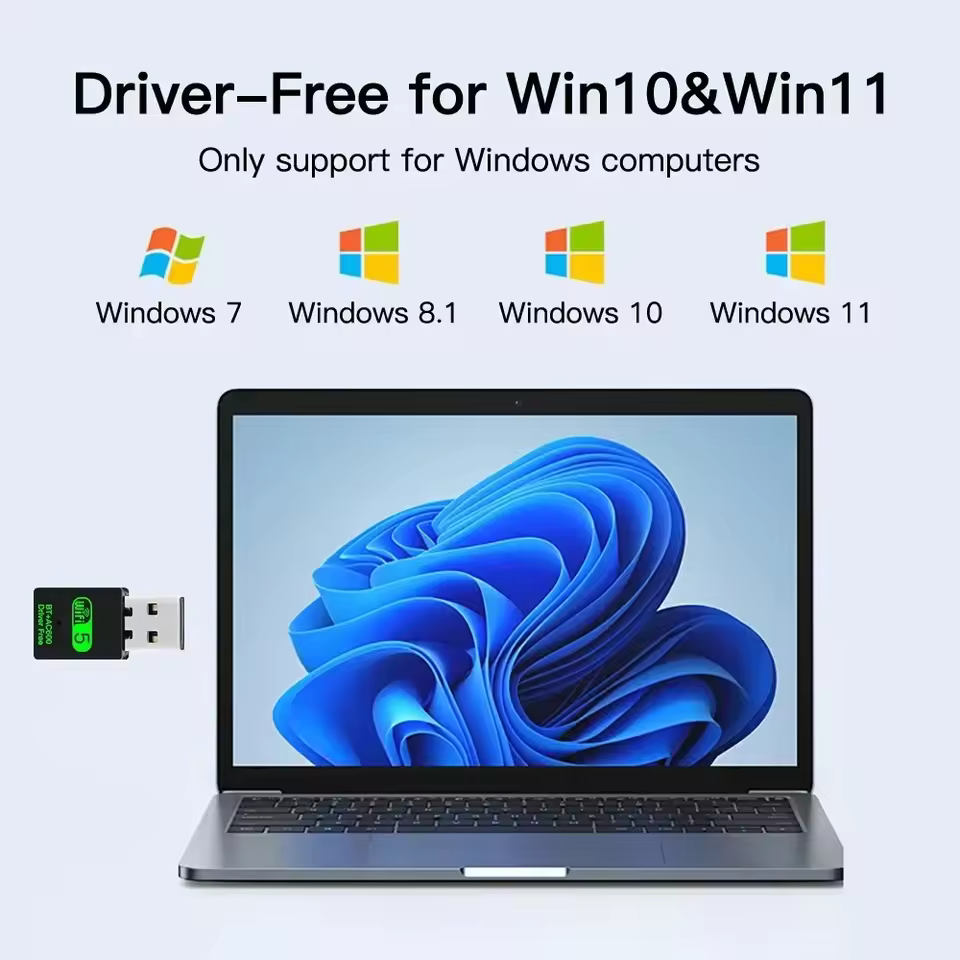 2 in1 Dongle Network Card 600Mbps USB WiFi Bluetooth Adapter 2.4G 5GHz USB WiFi 5 Network Wireless External Receiver for PC