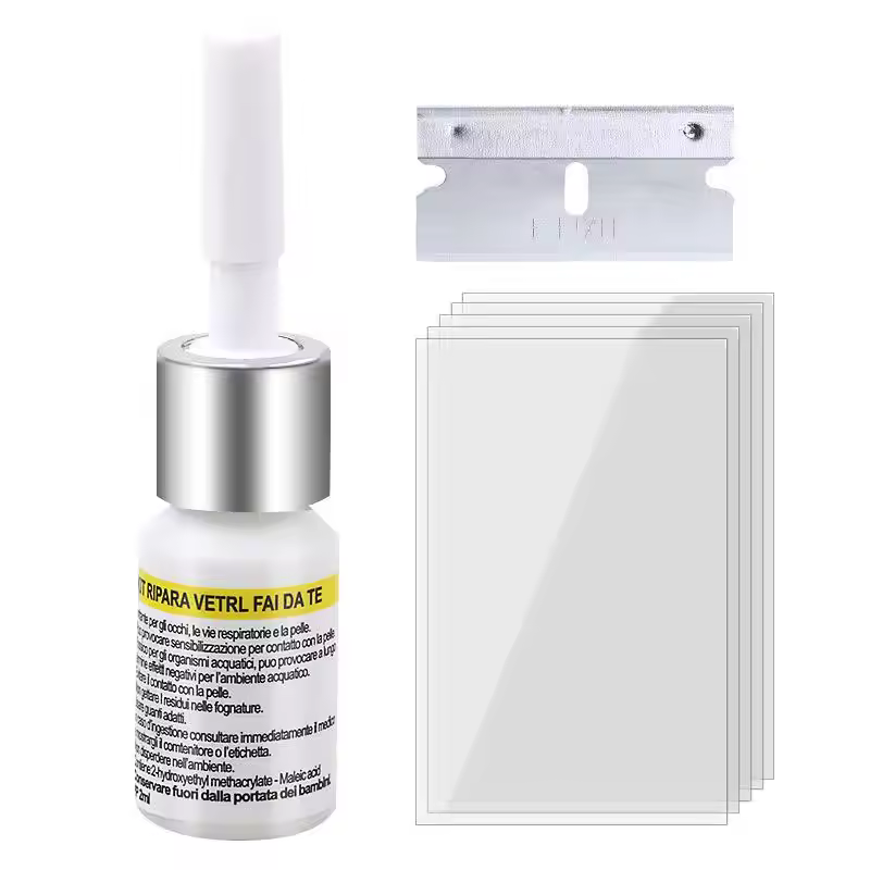Windscreen Crack Repair Tool Kit Automotive Glass Nano Repair Fluid-Car Windshield Repair Resin Cracked Glass Repair Kit,Glass Corrector Set
