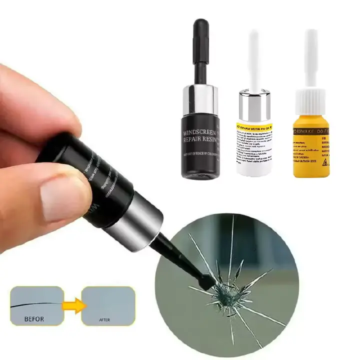 Windscreen Crack Repair Tool Kit Automotive Glass Nano Repair Fluid-Car Windshield Repair Resin Cracked Glass Repair Kit,Glass Corrector Set