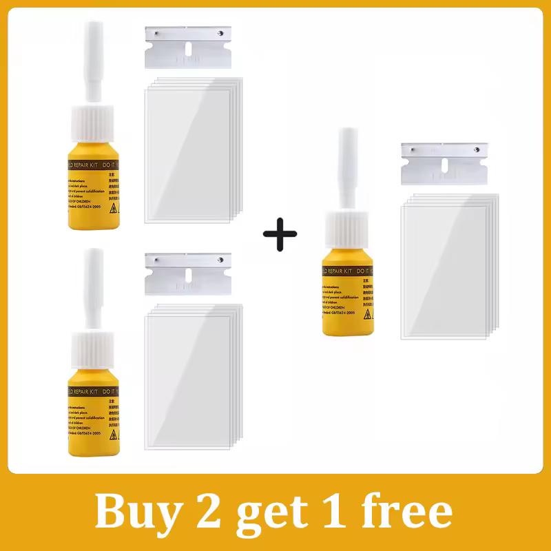 Windscreen Crack Repair Tool Kit Automotive Glass Nano Repair Fluid-Car Windshield Repair Resin Cracked Glass Repair Kit,Glass Corrector Set