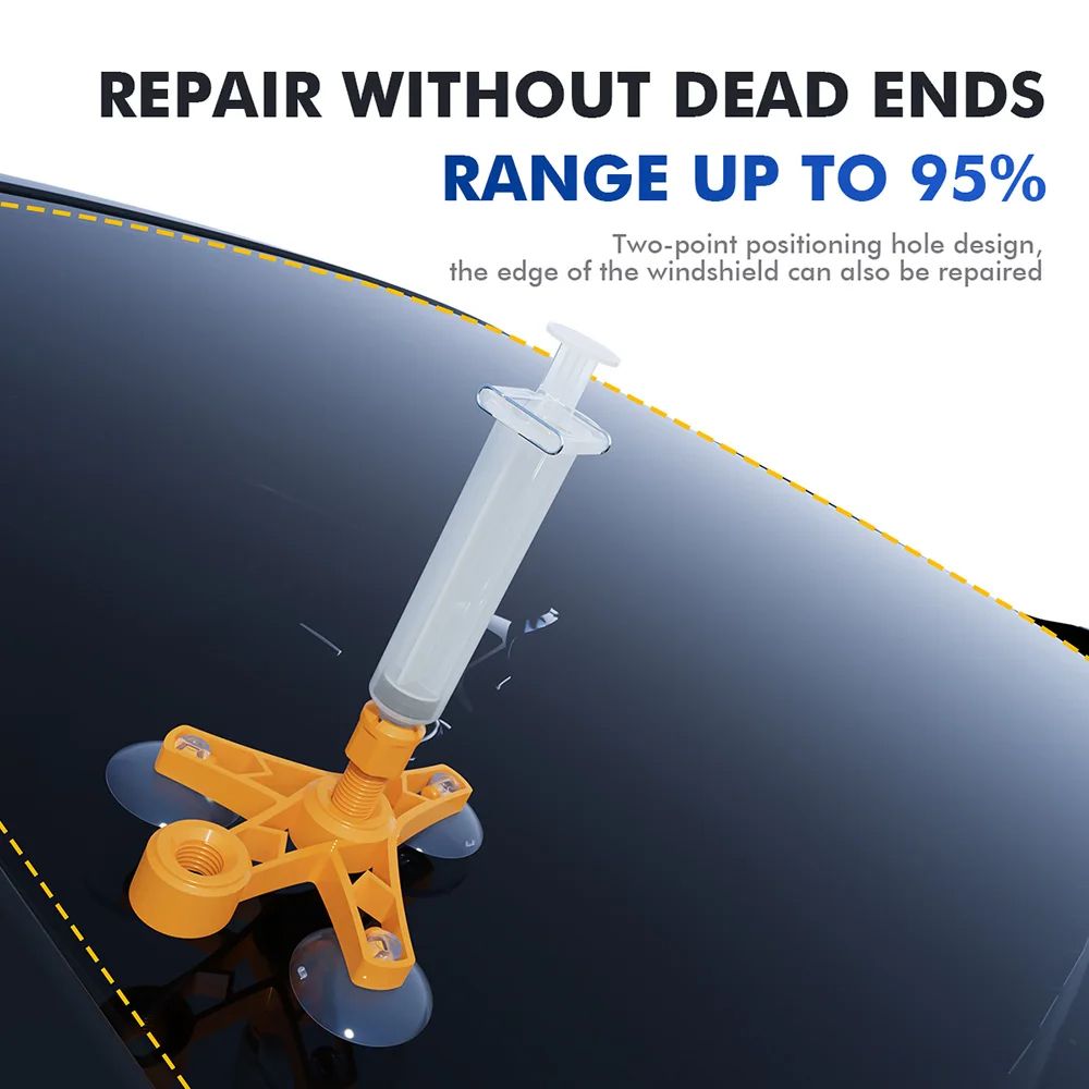 Windshield Repair Kit Car Cracked Glass Nano Fluid Restoration Auto Window Scratch Restoration with Suction Cup Curing Lamp VW