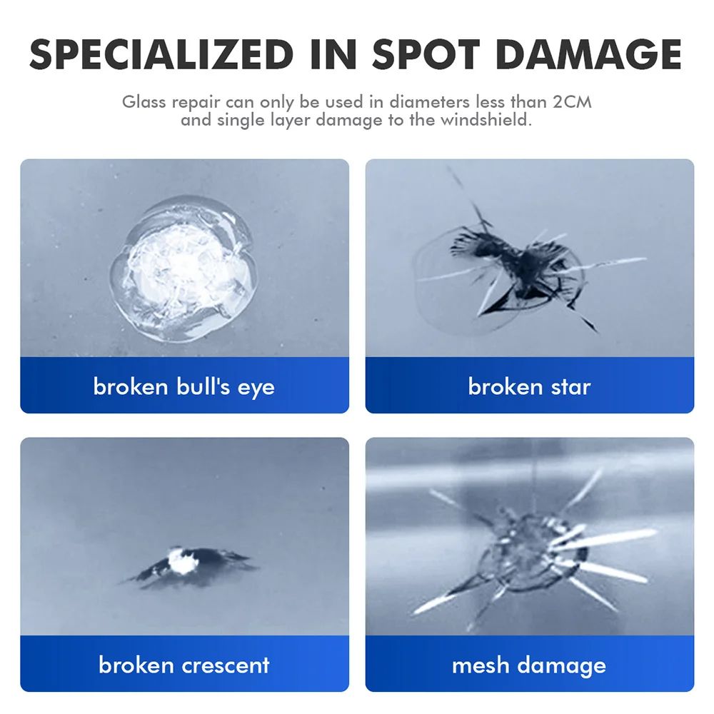 Windshield Repair Kit Car Cracked Glass Nano Fluid Restoration Auto Window Scratch Restoration with Suction Cup Curing Lamp VW