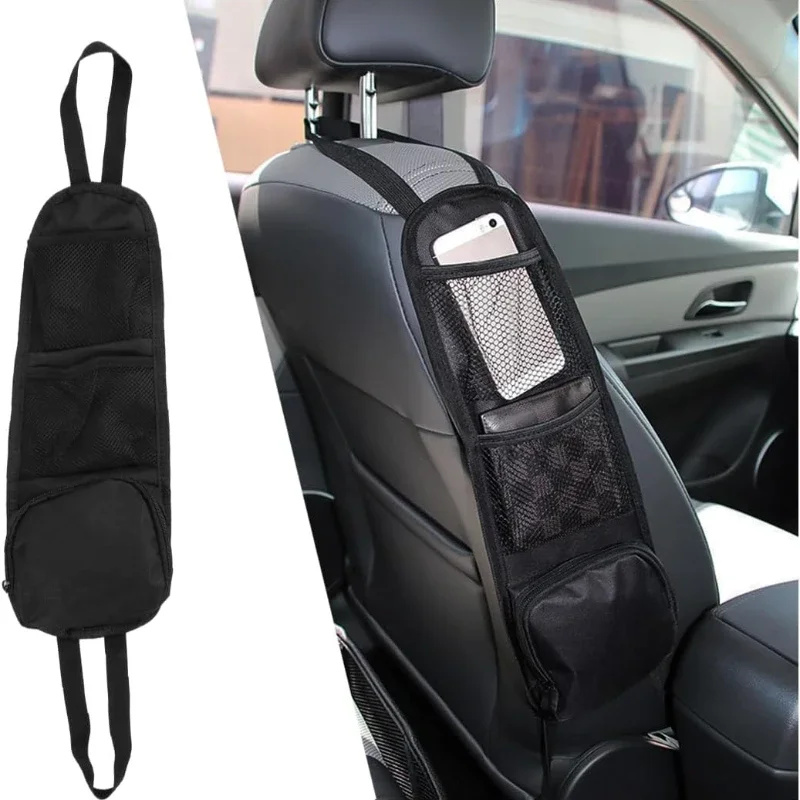 1 Piece Car Seat Back Hanging Bag Oxford Cloth Waterproof Thermal Pressure Resistant Handle Side Storage Bag Vehicle Compression