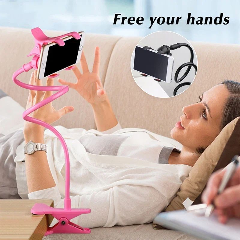 Universal Lazy Mobile Phone Gooseneck Stand Holder Stents Flexible Bed Desk Table Clip Bracket for Phone Flexible Holder Arm
