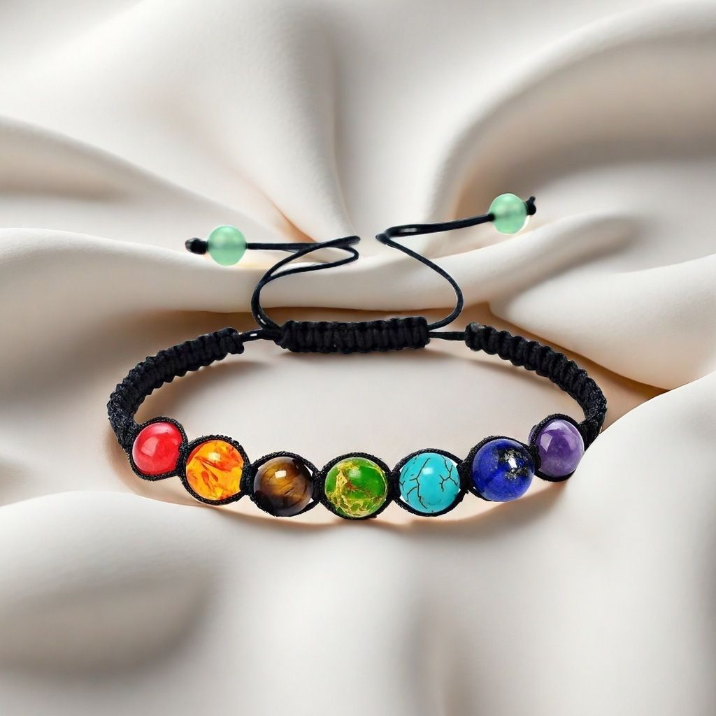 Handmade 7 Chakra Beads Bracelet 6mm Natural Stone String Braided Yoga Reiki Healing Balance Bracelets & Bangles Meditation Gift