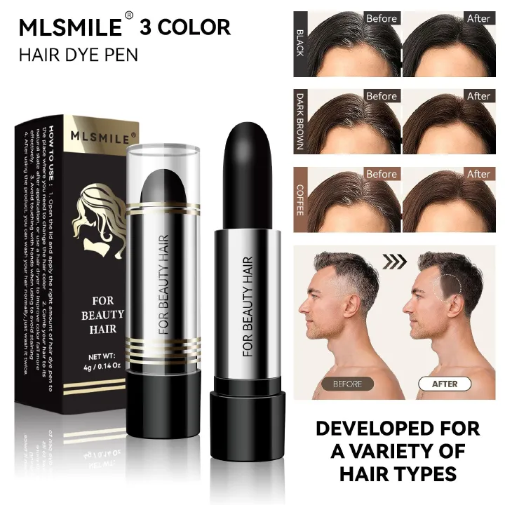 Black Brown Hair Dye Pen One-time Temporary Hair Dyeing Stick Cover Grey White Hair Fill in Hairs Coloring Styling Makeup Tools