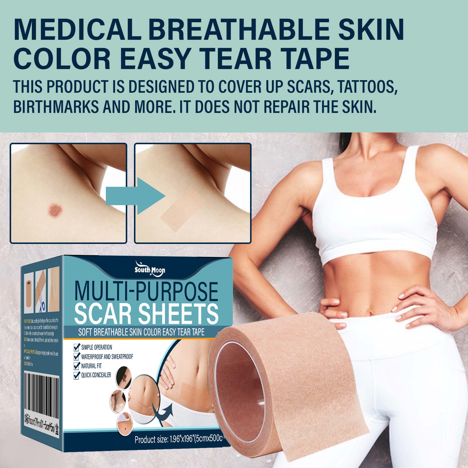 1 Roll  Skin Color Tone Concealer Tattoo Stickers Cover Up Tattoo Burn Scar Birthmark Invisible Patch Waterproof Tape,South moon birthmark skin color concealer cover ,