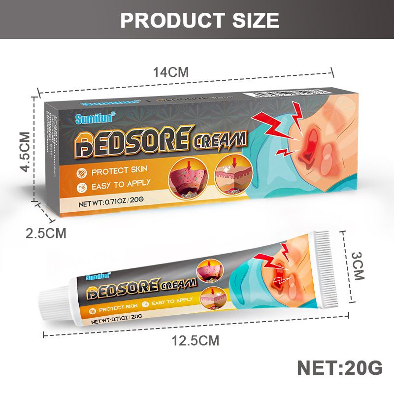 sumifun Bedsore Treatment Cream Pressure Sore Ulcer Skin Rot Necrotic Repair Ointment Bed Sore Wound Healing Decubitus Feet Care Gift
