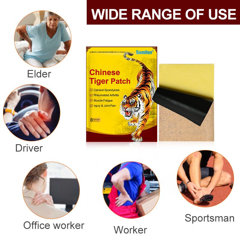 8pcs Sumifun Tiger Pain Relief Patch Medicated Muscle Joint Neck Back Analgesic Knee Lumbar Arthritis Rheumatism China Plaster