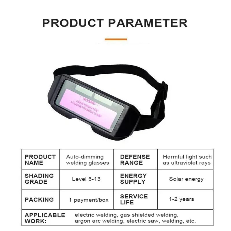 Automatic Dimming Welding Glasses Argon Arc Welding Solar Goggles Special Anti-glare Glasses Tools for Welders Automatic Dimming for TIG MIG MMA Gas Welding and Chainsaw Work