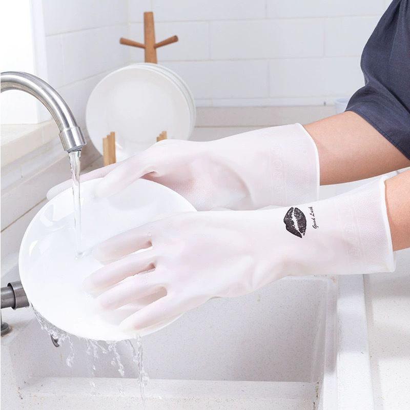Waterproof Housework Cleaning Gloves Kitchen Cleaning Latex Laundry Dishwashing Gloves Wear Resistant Rubber Gloves，Premium Cleaning Gloves - Waterproof, enhanced grip, long-lasting, perfect for home