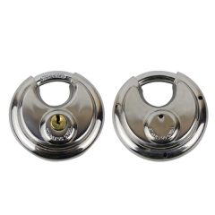 60MM-90MM Stainless Steel Heavy Duty Key Lock Padlock Waterproof Anti-theft Security Lock for Outdoor Storage Gym and Door Use,Stainless Steel Anti-Theft Padlock Large Round Discus LocK