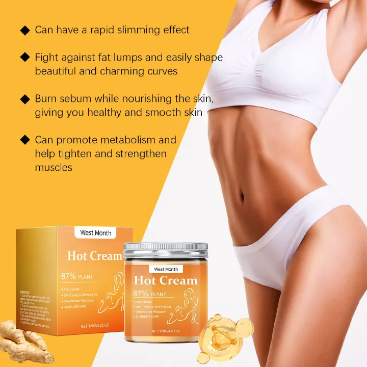 Slimming And Weight Loss Hot Cream,West Month Body Cream Skin Moisturizing Massage Care Firming Arm Concave Lightweight Body Care Cream, Skin Moisturizing Massage Care Firming Arm Concave Lightweight