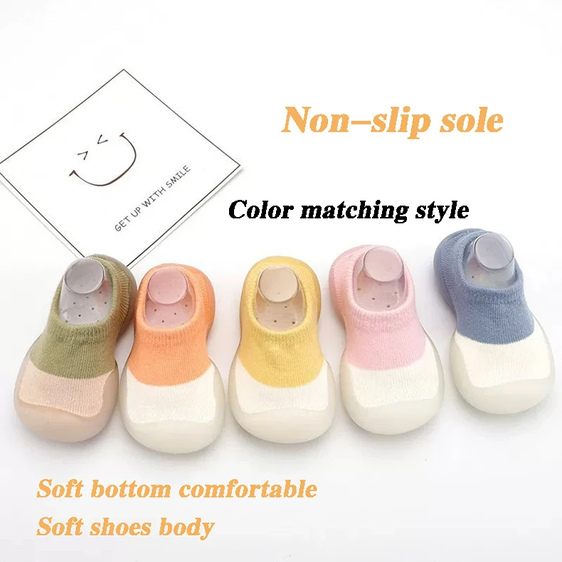 Baby Socks Shoes Infant Color Matching Cute Kids Boys Shoes Doll Soft Soled Child Floor Sneaker BeBe Toddler Girls First Walkers