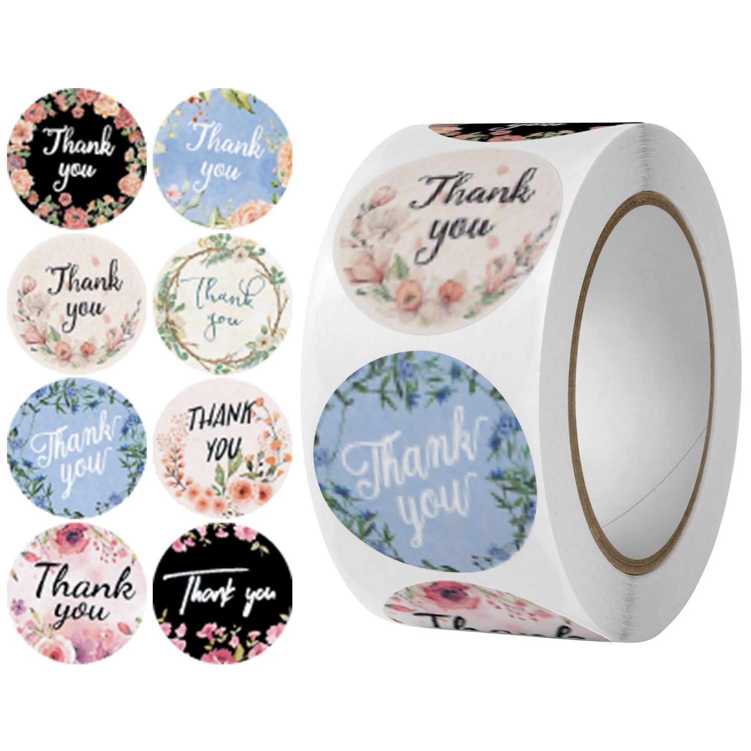 500pcs (1roll) Thank you note stickers, Thankyou Stickers | business packaging gift box Stickers for Small Business Self-Adhesive & Waterproof Stickers with Beautiful Design | Strong and Durable