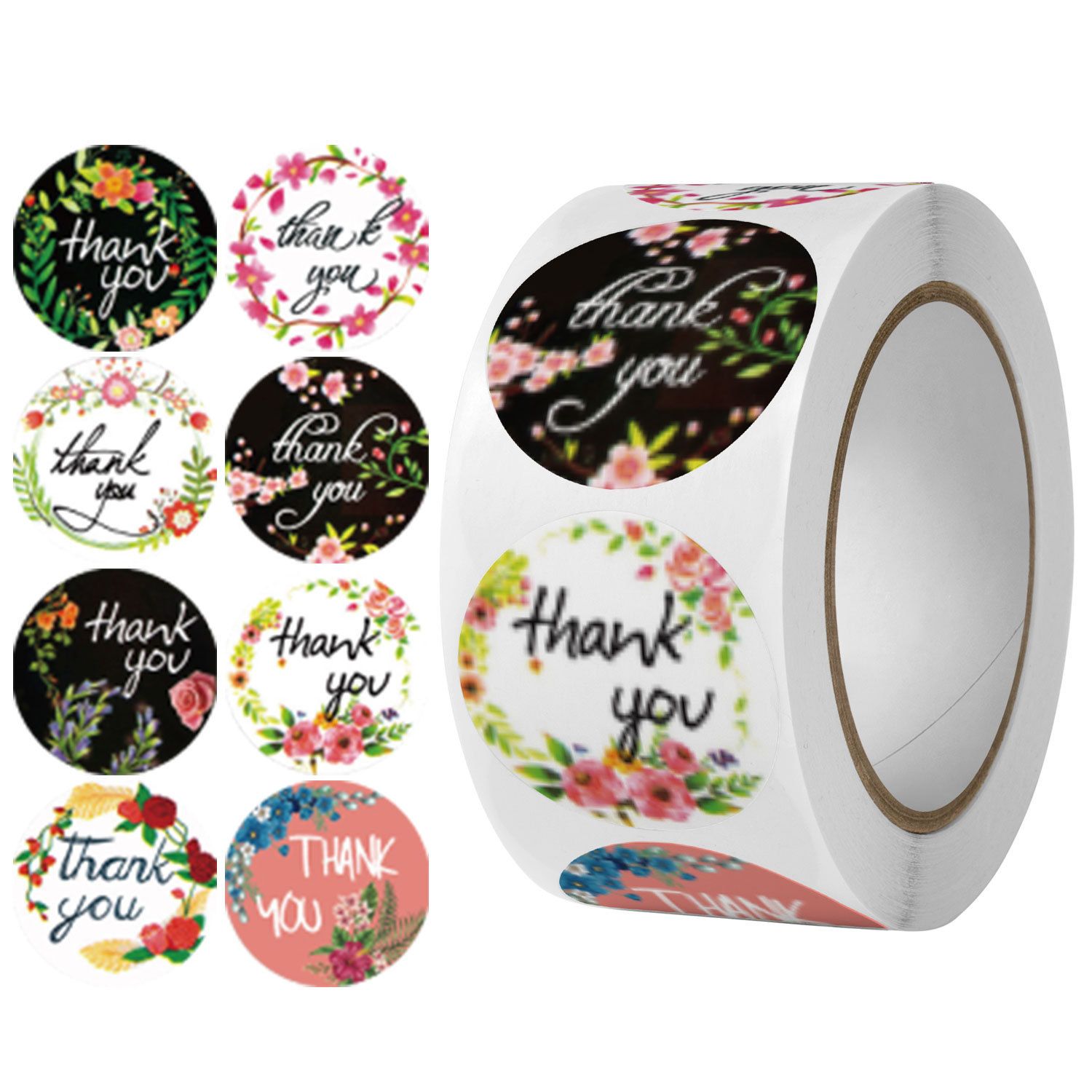 500pcs (1roll) Thank you note stickers, Thankyou Stickers | business packaging gift box Stickers for Small Business Self-Adhesive & Waterproof Stickers with Beautiful Design | Strong and Durable