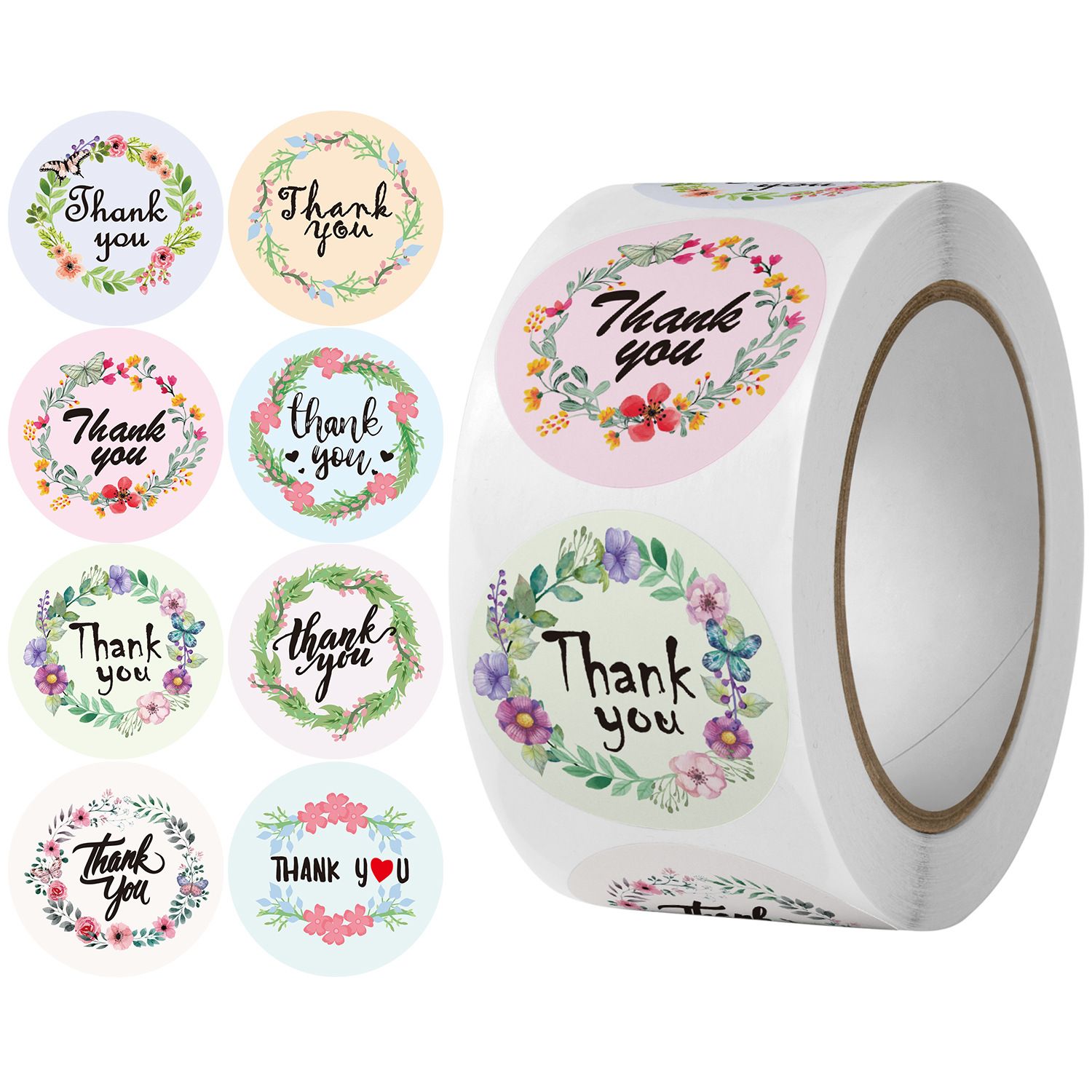 500pcs (1roll) Thank you note stickers, Thankyou Stickers | business packaging gift box Stickers for Small Business Self-Adhesive & Waterproof Stickers with Beautiful Design | Strong and Durable