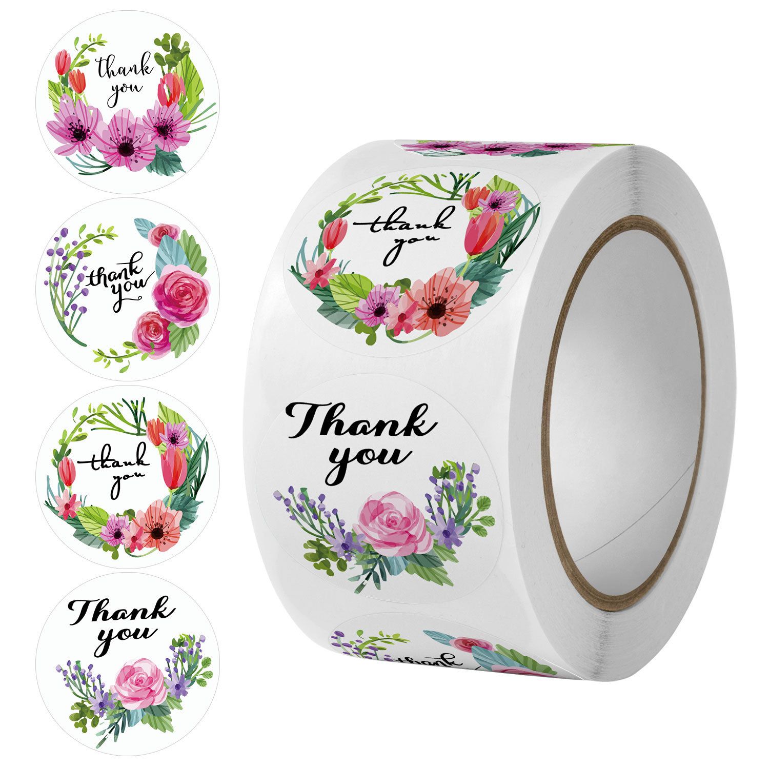 500pcs (1roll) Thank you note stickers, Thankyou Stickers | business packaging gift box Stickers for Small Business Self-Adhesive & Waterproof Stickers with Beautiful Design | Strong and Durable