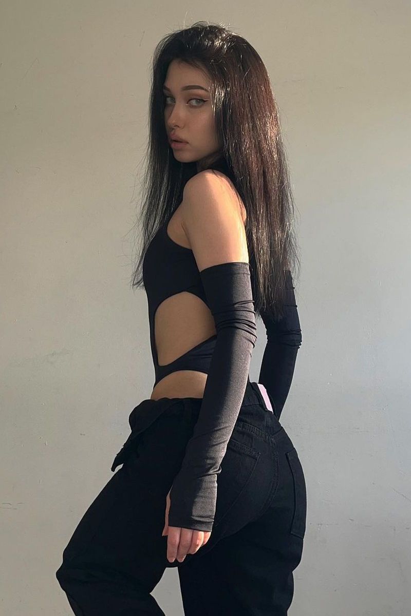 Women's Summer Sexy Bodysuit Off Shoulder Perforated Hollow Tight Long Sleeve Bodysuits One Piece Body Tops Y2k Woman Clothing