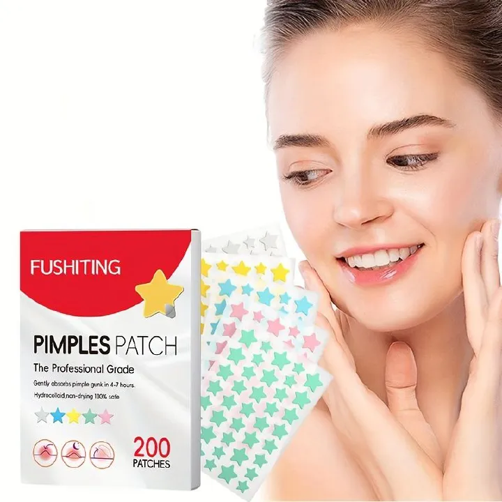 200pcs Pimple Patch Repair Acne Patch Facial Skin Care Fade Blemishes Pimple Marks Closed Acne Blemishes Cover Acne Pimple Repair Patch
