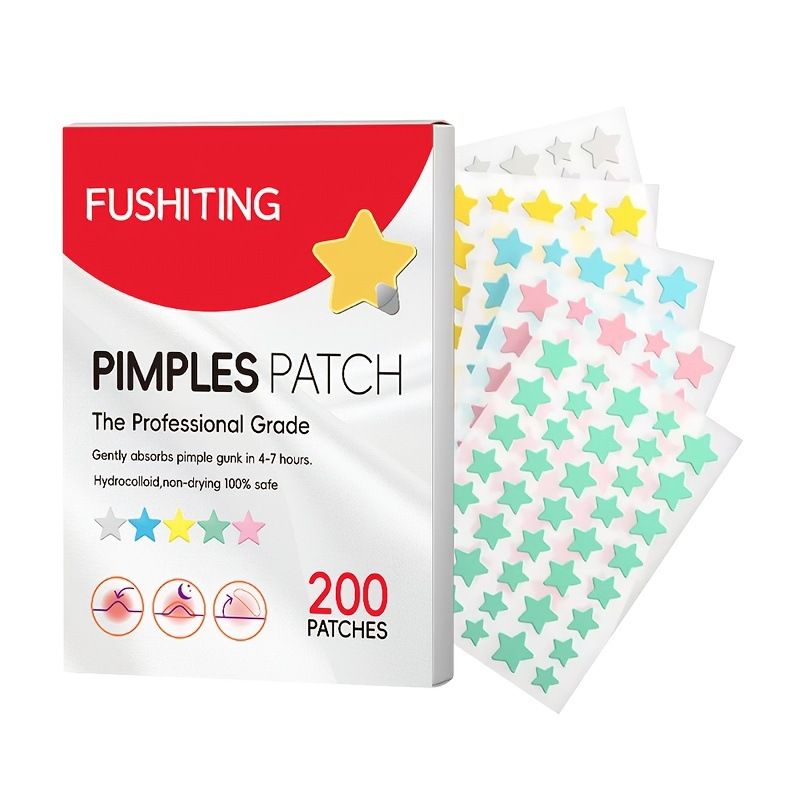 200pcs Pimple Patch Repair Acne Patch Facial Skin Care Fade Blemishes Pimple Marks Closed Acne Blemishes Cover Acne Pimple Repair Patch