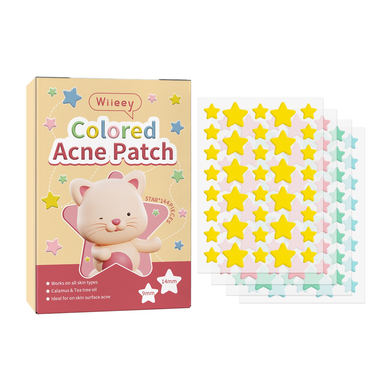 144PCS Star Pimple Patch Acne Colorful Invisible Acne Removal Skin Care Stickers Concealer Face Spot Beauty Makeup Tools