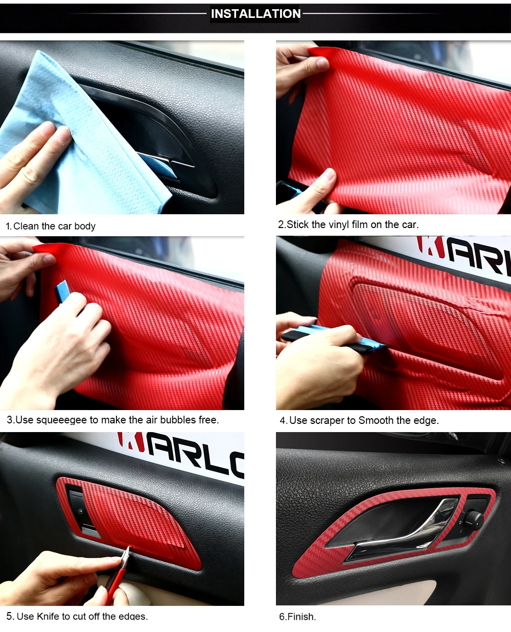 30cmx127cm 3D Carbon Fiber Vinyl Car Wrap Sheet Roll Film Car stickers and Decals Car Styling