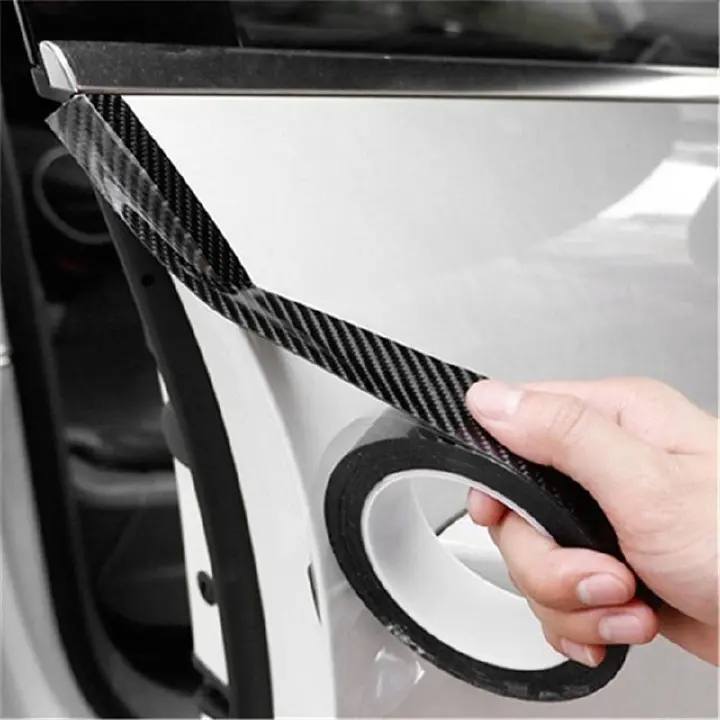 1m/3m/5m 3D Carbon Fiber Car Stickers Door Sill Scuff Anti Scratch Tape Protection Film Matte Carbon Fiber Tape