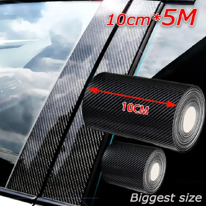 1m/3m/5m 3D Carbon Fiber Car Stickers Door Sill Scuff Anti Scratch Tape Protection Film Matte Carbon Fiber Tape