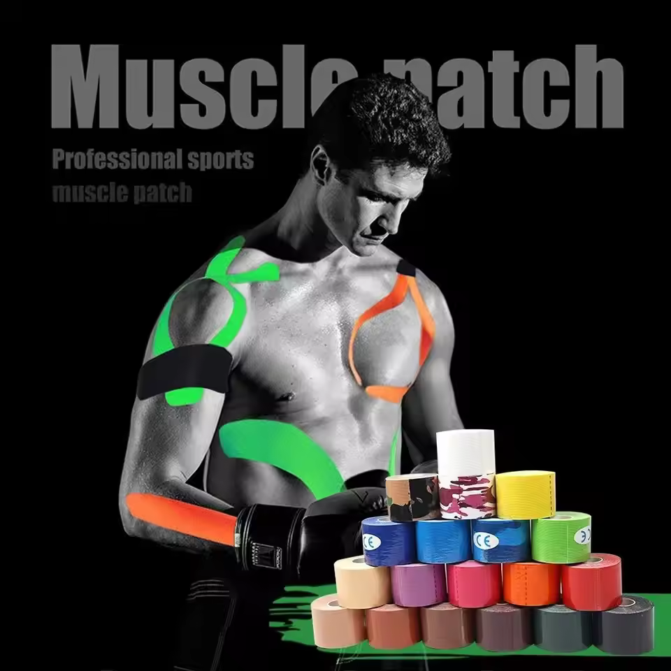 3.8cm*5cm Kinesiology Tape Muscle Patch Sports Bandage Medical Athletic Recovery Self Adherent Waterproof Bandage for Muscle Pain Relief