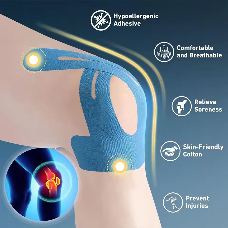 10PCS Kinesiology Tape for Knees,Waterproof & Elastic,Breathable Knee Tape,Athletic Tape Provide Support & Stability for Running