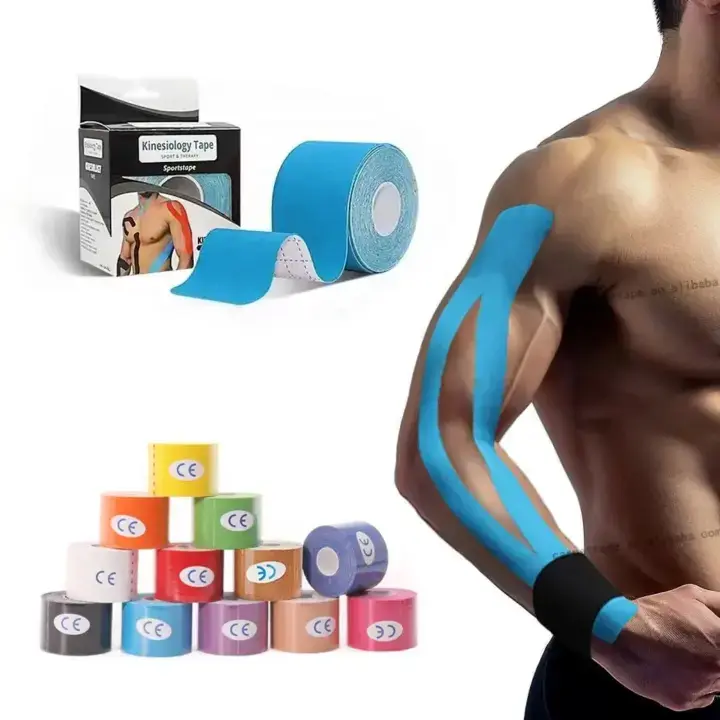 Kinesiology Tape /K-tape - All Round Breathable Therapeutic Sports Athletic Elastic Athletic Elastoplast Sport Injury Recovery Strapping Gym Waterproof Tennis Muscle Pain Relief Bandage SportsStickers