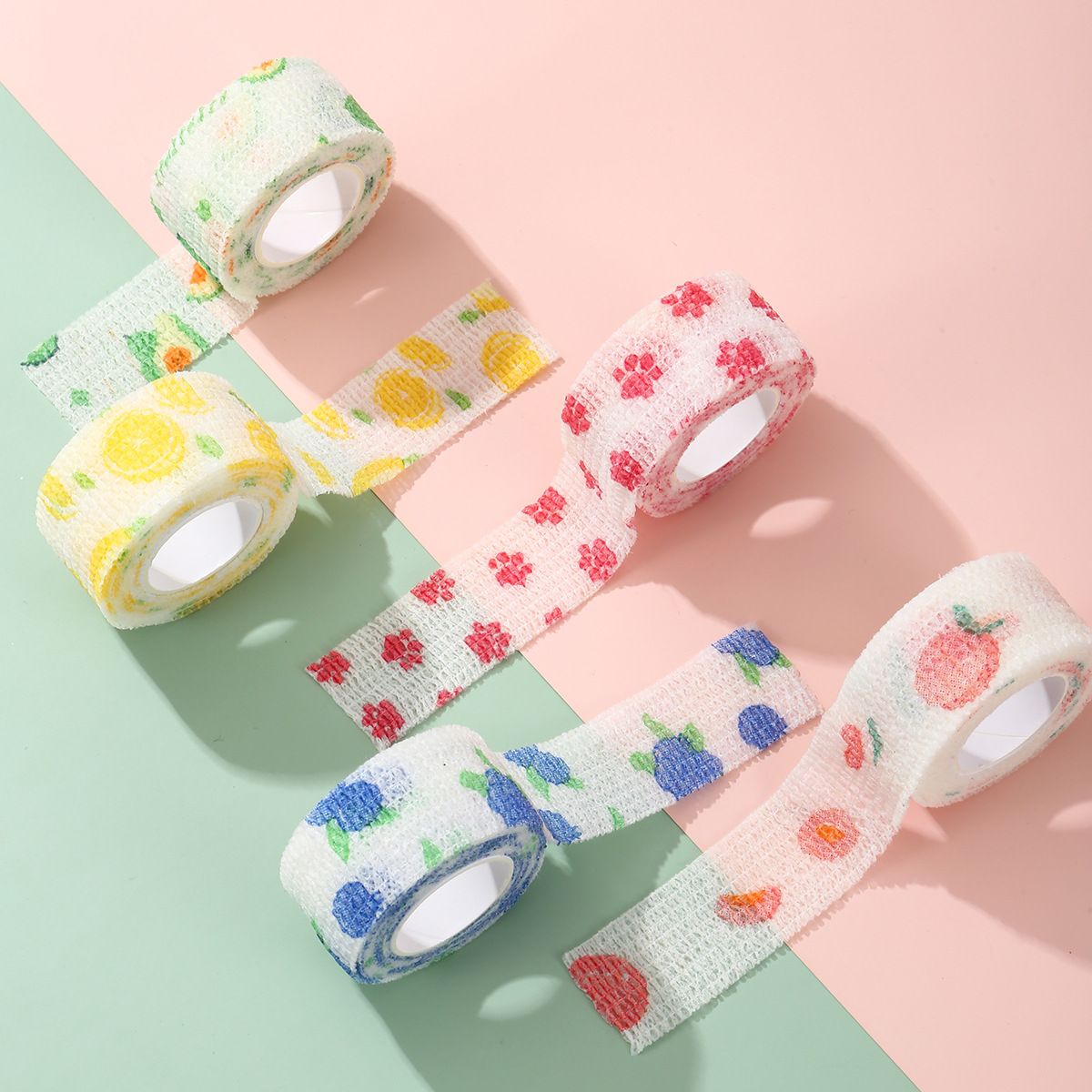 Athletic Tape Wraps for Sports, Colorful Bandage for Tattooing, Finger Joint, Knee Pet, Printed Self-Adhesive Wraps, 2.5cm