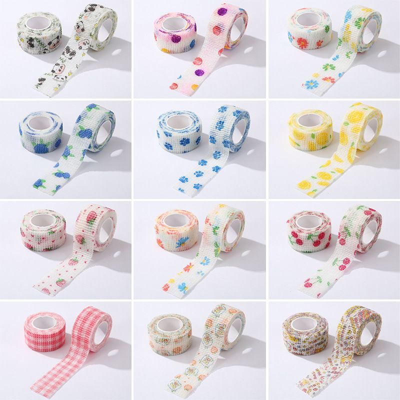 Athletic Tape Wraps for Sports, Colorful Bandage for Tattooing, Finger Joint, Knee Pet, Printed Self-Adhesive Wraps, 2.5cm