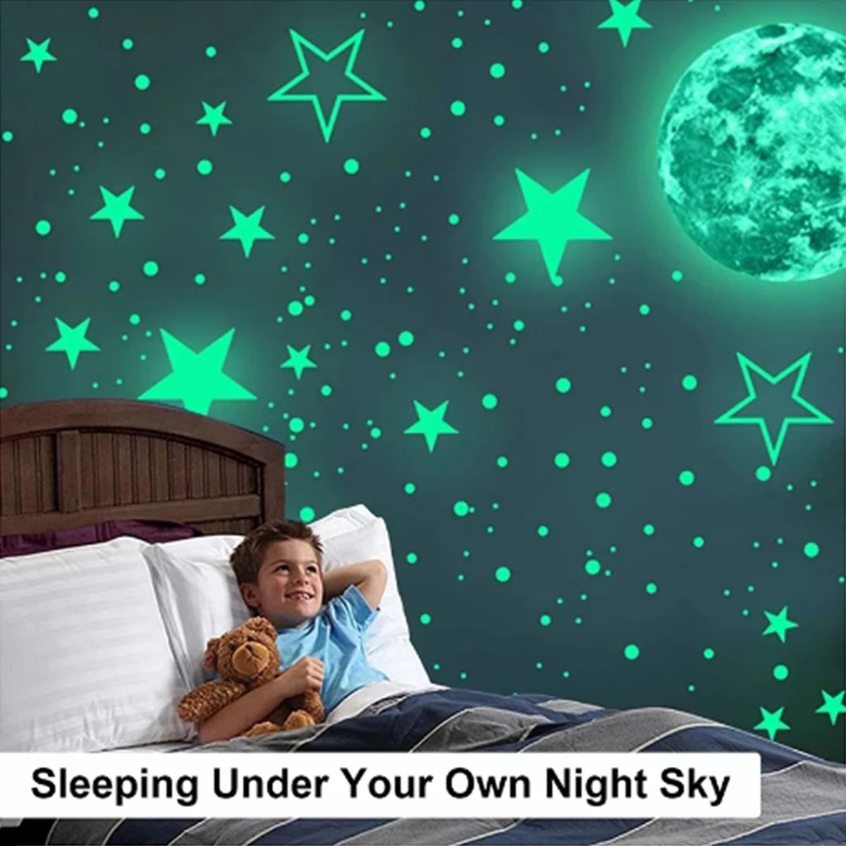 100Pcs 3cm  Luminous Star Stickers Background Wall Decoration Bedroom Glow Stickers Fluorescent Stereo Wall Stickers