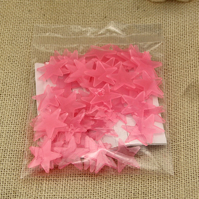 100Pcs 3cm  Luminous Star Stickers Background Wall Decoration Bedroom Glow Stickers Fluorescent Stereo Wall Stickers