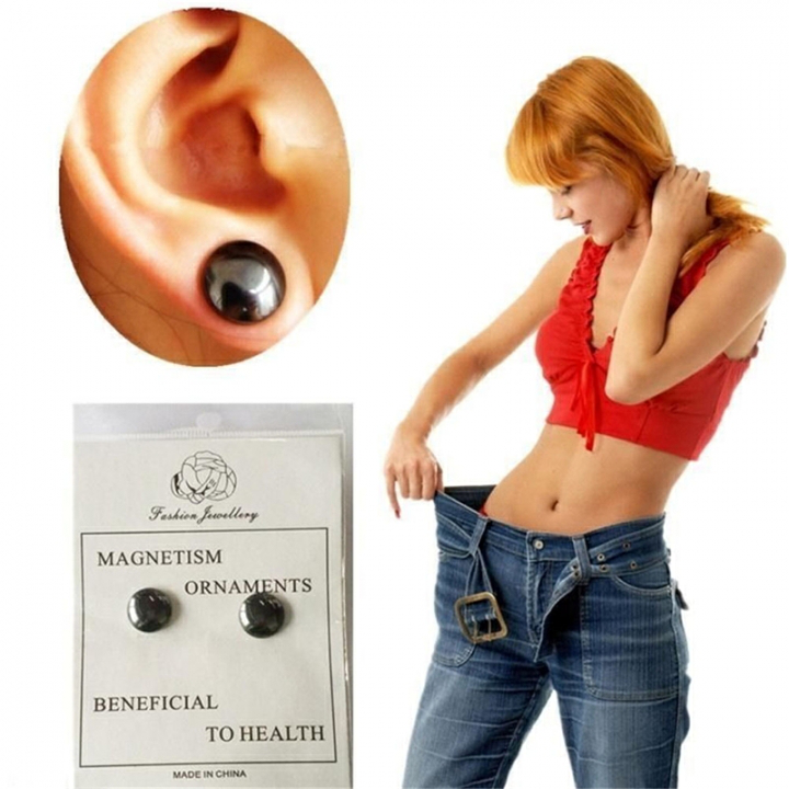 1 Pair/5 pair Magnetic Slimming Earrings Weight Lose Slimming Auricular Therapy Slim Ear Studs Patch Fat Burning Health Jewelry